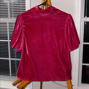 Free People Velvet Claudia Magenta Top